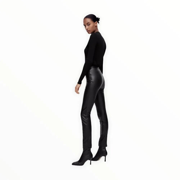 ZARA | Black | FAUX LEATHER LEGGINGS - Picture 7 of 10